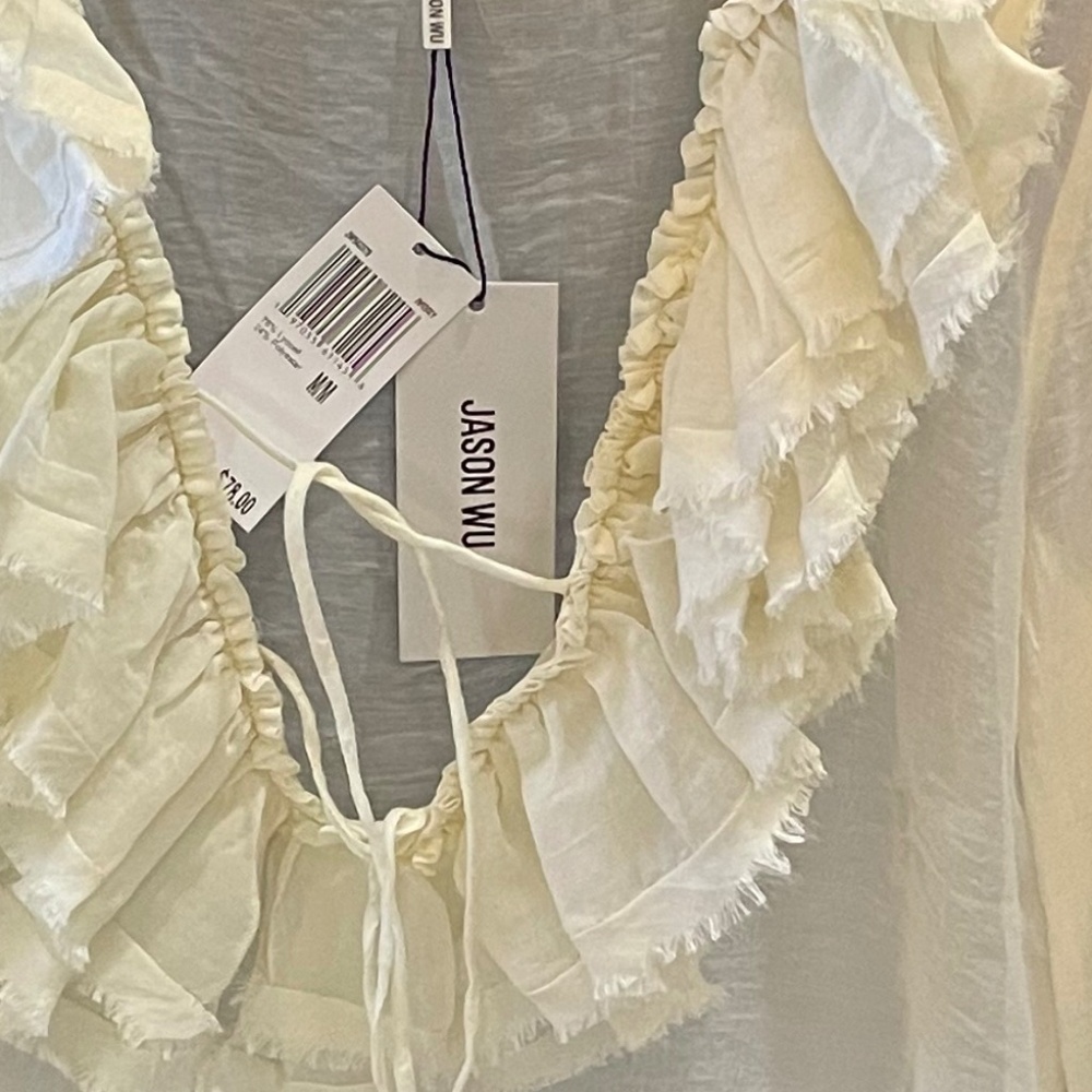 NWT Jason Wu Ivory Ruffle shirt, Size M - Picture 4 of 4